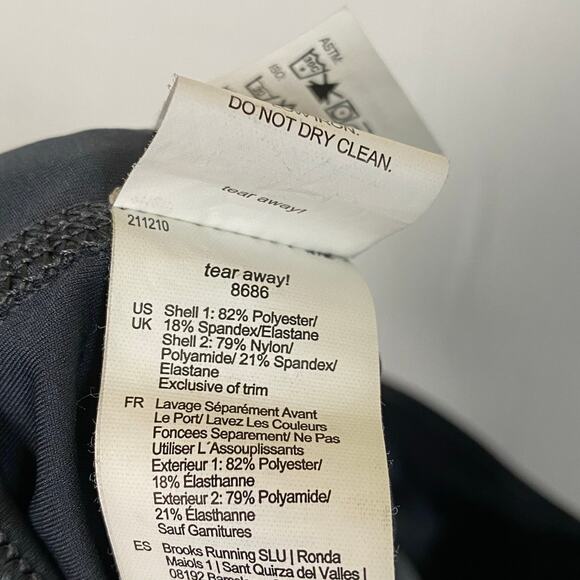 Brooks Gray Running Active Cropped Legging Pant Size Large - Picture 8 of 8